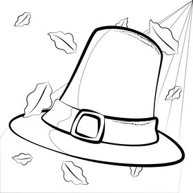 Pilgrim hat black and white vector