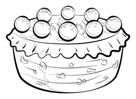 Simnel cake drawing black and white clipart