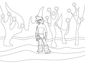 Guy cartoon black and white vector