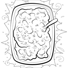 Thanksgiving stuffing black and white vector
