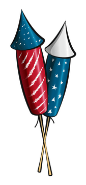 Independence day fireworks clipart