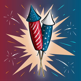 Independence day fireworks vector