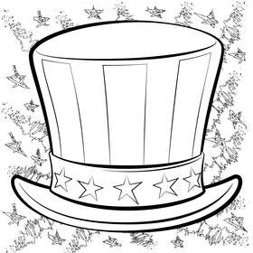 Uncle Sam hat black and white vector