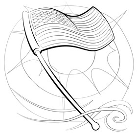 USA flag black and white vector