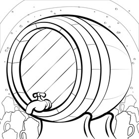 Beer barrel keg black and white vector