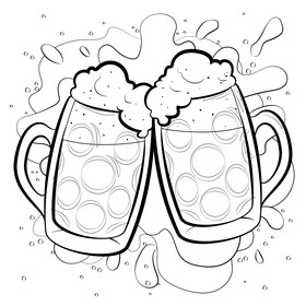 Beer mug black and white vector