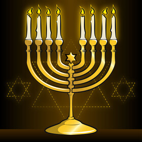 Hanukkah menorah vector