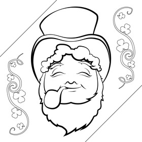Leprechaun head black and white vector