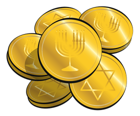 Hanukkah gelt clipart