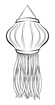 Diwali lantern drawing black and white clipart