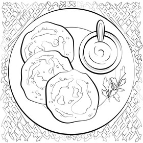 Latkes black and white vector