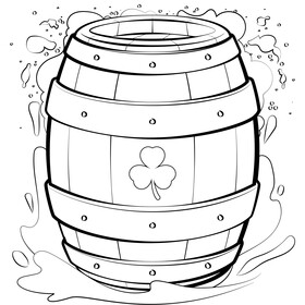 Beer barrel, keg, irish beer, st patricks day black and white vector
