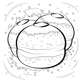 Sufganiyot black and white vector