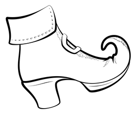 Leprechaun shoe drawing black and white clipart
