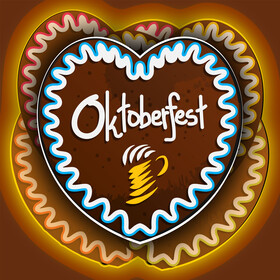 Oktoberfest gingerbread heart vector