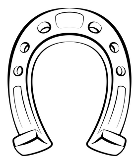 Lucky horseshoe drawing black and white clipart
