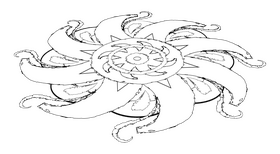 Rangoli mandala drawing black and white clipart