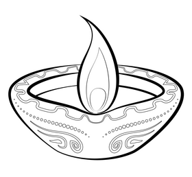 Oil lamp drawing black and white clipart