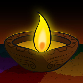 Oil lamp vector