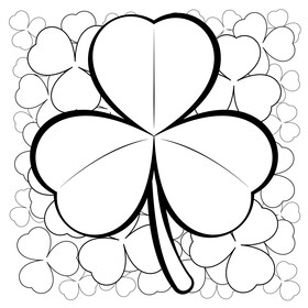 Shamrock black and white vector
