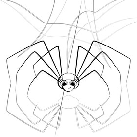 Daddy long legs spider cartoon black and white vector