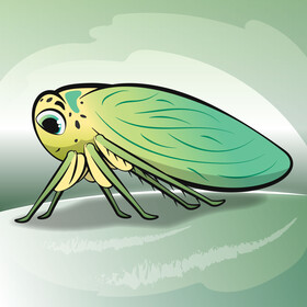 Leafhopper cartoon vector