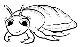 Louse cartoon drawing black and white clipart