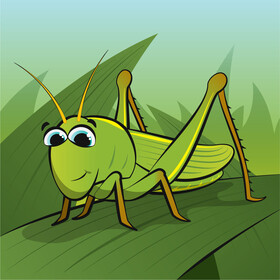 Grasshopper cartoon vector
