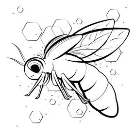 Firefly cartoon black and white vector