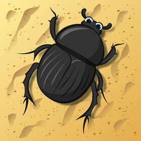 Scarab beetle cartoon vector