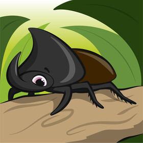 Rhinoceros beetle cartoon vector
