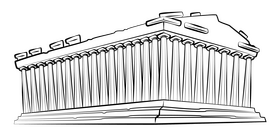 Acropolis black and white clipart