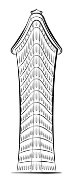 Flatiron building black and white clipart