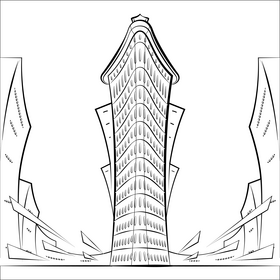 Flatiron building black and white vector