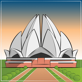 Lotus temple vector