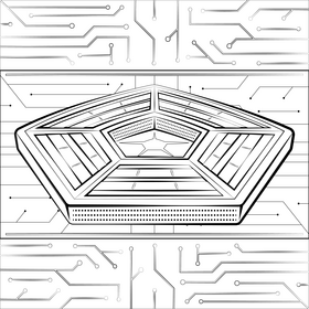 Pentagon black and white vector