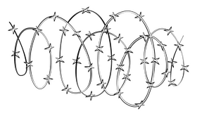 Barbed wire black and white clipart