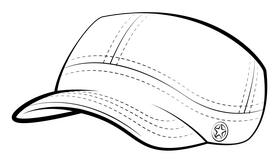 Army cap black and white clipart