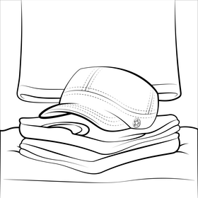 Army cap black and white vector