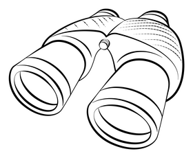 Binoculars black and white clipart
