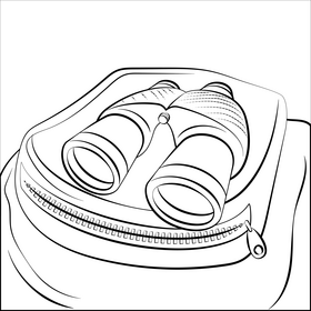 Binoculars black and white vector