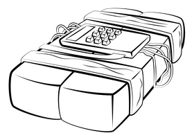 C4 bomb black and white clipart