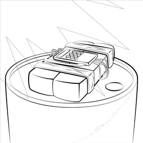 C4 bomb black and white vector