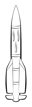 Long range missile black and white clipart