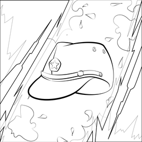 Japanese field hat black and white vector