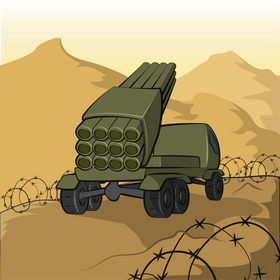 Missile launcher truck vector