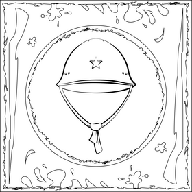 Japanese steel helmet black and white vector