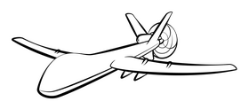 Military drone black and white clipart