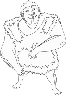 Grug the Croods black and white clipart