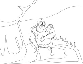Grug the Croods black and white vector